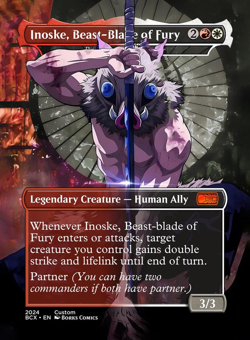 Demon Razor Card Demon Slayer |mtcg| Proxy - Custom Art Cards - **NEW** - Etsy