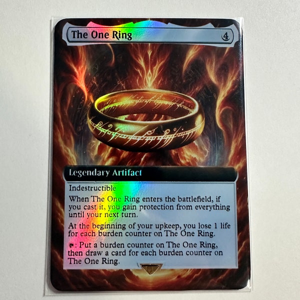 MTG Proxy - The One Ring - Custom Art TCG Cards - Holofoil Printed on Actual Bulk MTG Card.