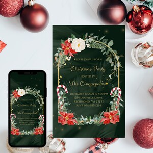 Minimalist christmas holiday Electronic Invitation Template, Evite, Text Invite, Instant Download,animated holiday invite