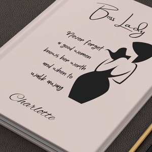 Boss Lady Journal, Girl Boss Notebook, Female Boss Boss Lady Gifts, New Business Owner Hardcover Journal, Matte Cover