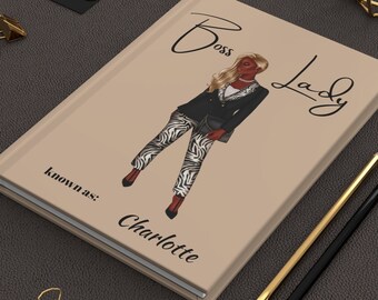 Personalized Boss Lady Journal: Hardcover Notebook Gift