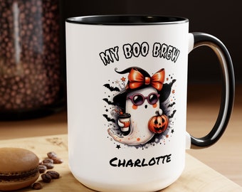 Halloween Ghost Coffee Mug, Cute Ghost Mug, Womens Halloween Mug, Cute Fall Coffee Mug, Spooky Season Mug, Fall Tea Cup