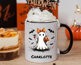 Halloween Ghost Coffee Mug, Cute Ghost Mug, Womens Halloween Mug, Cute Fall Coffee Mug, Spooky Season Mug, Fall Tea Cup