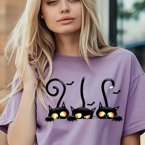 Halloween black Cat shirt, Ghost Shirt, Halloween shirt, Halloween Cat Shirt, Cat Lover Shirt, Black Cat Shirt, Spooky Season