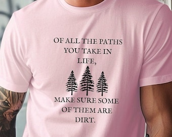 Adventure Tee: Mountains & Camping Design, Lightweight Cotton