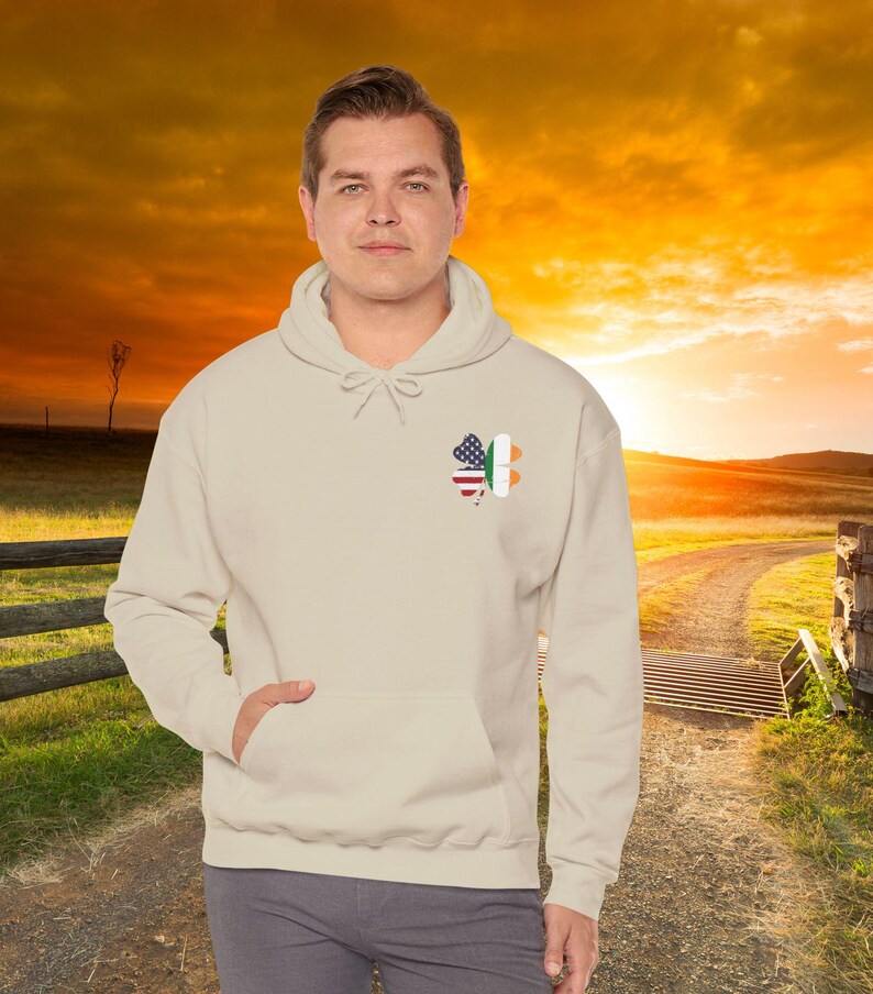 St. Patrick's Day Shamrock Hoodie: American Irish Flag Sweatshirt image 7