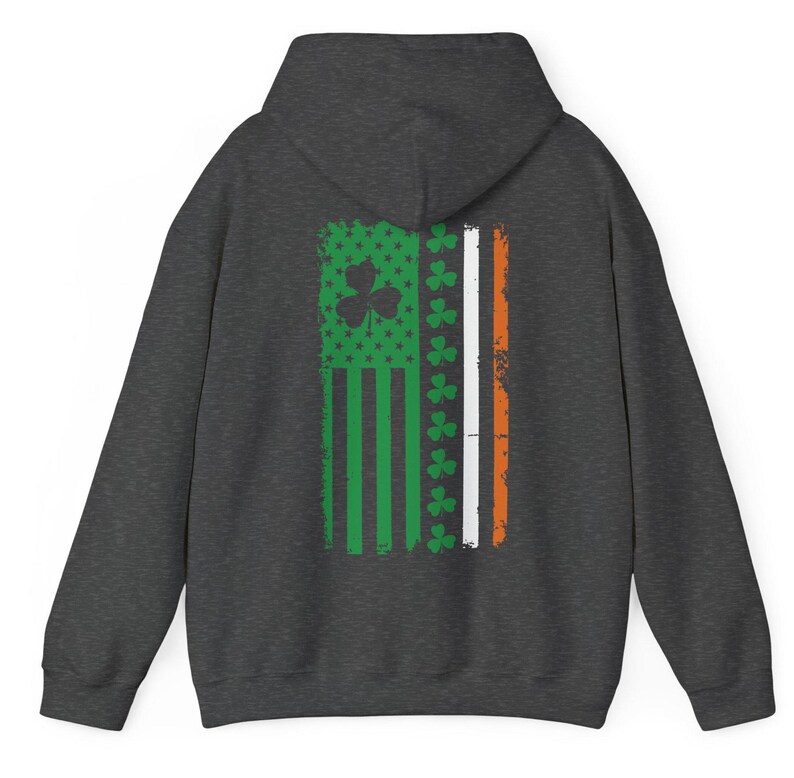St. Patrick's Day Shamrock Hoodie: American Irish Flag Sweatshirt image 5