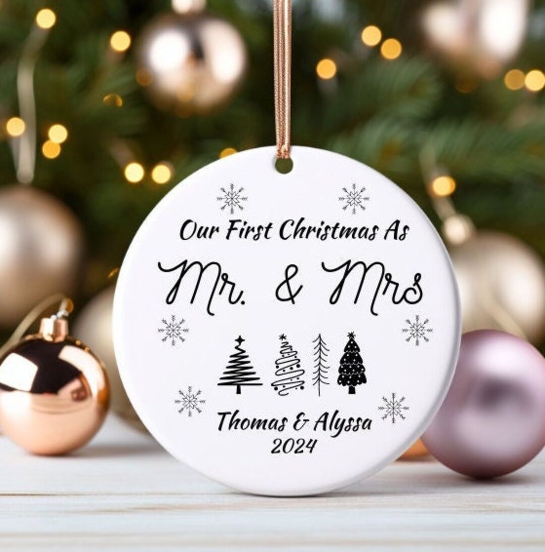 Christmas ornament first christmas married