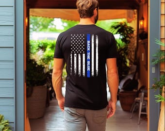 Camiseta o sudadera con capucha personalizada con el apellido del oficial de policía. Apoya a la policía.