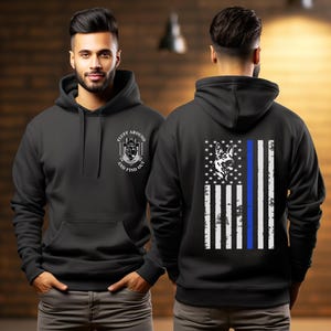 Thin Line Personalized K9 Hoodie, Police K9 Search & Rescue Army Firefighter Hoodie, Customizable Hooded, Fluff Around And Find Out