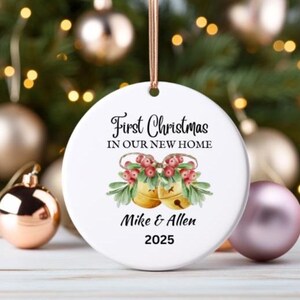Ceramic Ornament, Personalized New Home Christmas Ornament, 2025 House Gift, Holiday Keepsake Decoration, Housewarming Present, Homeowner