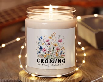 Growing a tiny human Candle Personalized New Parent Gift, Custom New Mom Gift, Baby Shower Gifts For Pregnant Women, Best Pregnancy Gift