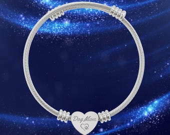 Engraved Paw Print Bracelet, Gift for Pet Lovers, Dog Mom Bracelet, Pet Keepsake Jewelry, Paw Bracelet, Dog Mom, Cat Mom