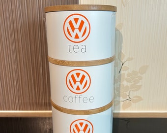 VW Tea Coffee Sugar Tin Set