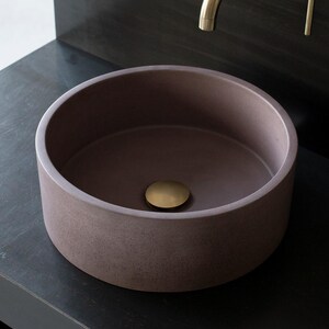 Betongdiskho | Tvättställ | Rund diskho | Malva Lila BTN108 | Storlekar D40cm D36cm D32cm D25cm bild 3