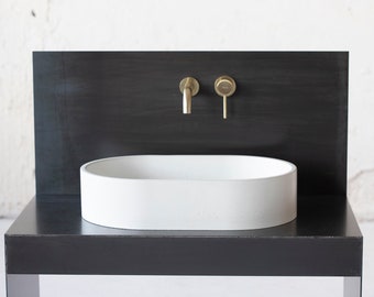 Oval concrete sink | Wash basin | Vessel sink | Off white | Two sizes