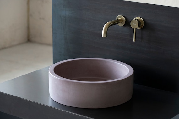 Concrete sink | Wash basin | Round sink | Mauve Lilac BTN108 | Sizes D40cm D36cm D32cm D25cm