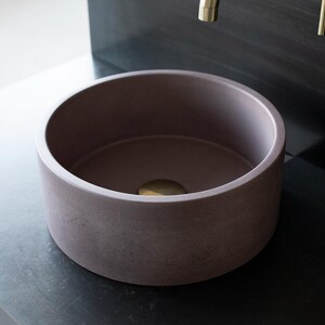 Betongdiskho | Tvättställ | Rund diskho | Malva Lila BTN108 | Storlekar D40cm D36cm D32cm D25cm bild 4