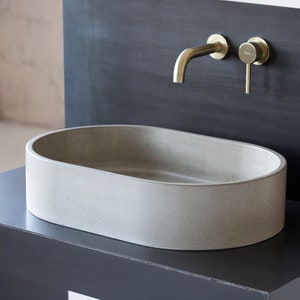 Oval concrete sink | Wash basin | Vessel sink | Two sizes | Many colors