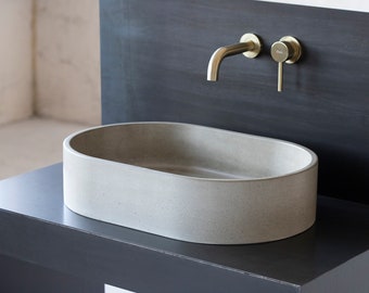 Oval concrete sink | Wash basin | Vessel sink | Two sizes | Many colors