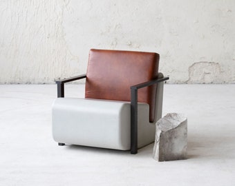 Custom made concrete armchair