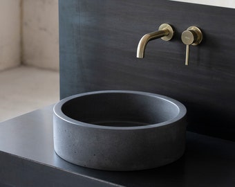 Round concrete sink | Wash basin | Concrete vanity | D-40/36/32/25cm  | Anthracite