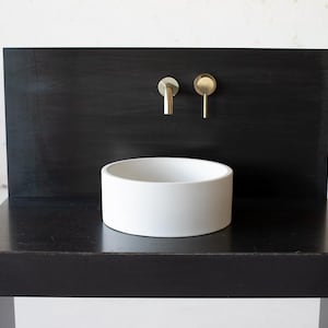 Small Wash basin. Powder room concrete sink. Off White BTN101. D25cm