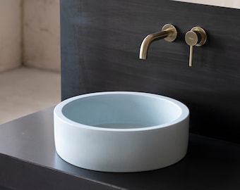 Concrete sink | Wash basin | Round sink | Light Blue | Sizes D40cm D36cm D32cm D25cm