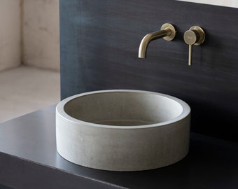 Round concrete sink | Wash basin | Concrete vanity | D40cm 15 3/4 inch.