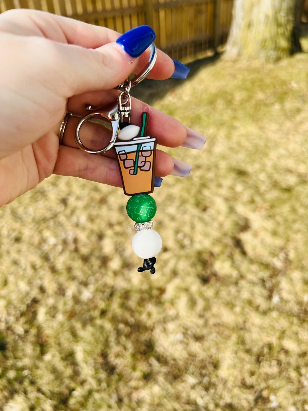 Mini Iced Coffee Keychain, Iced Coffee Key Chain, Iced Coffee