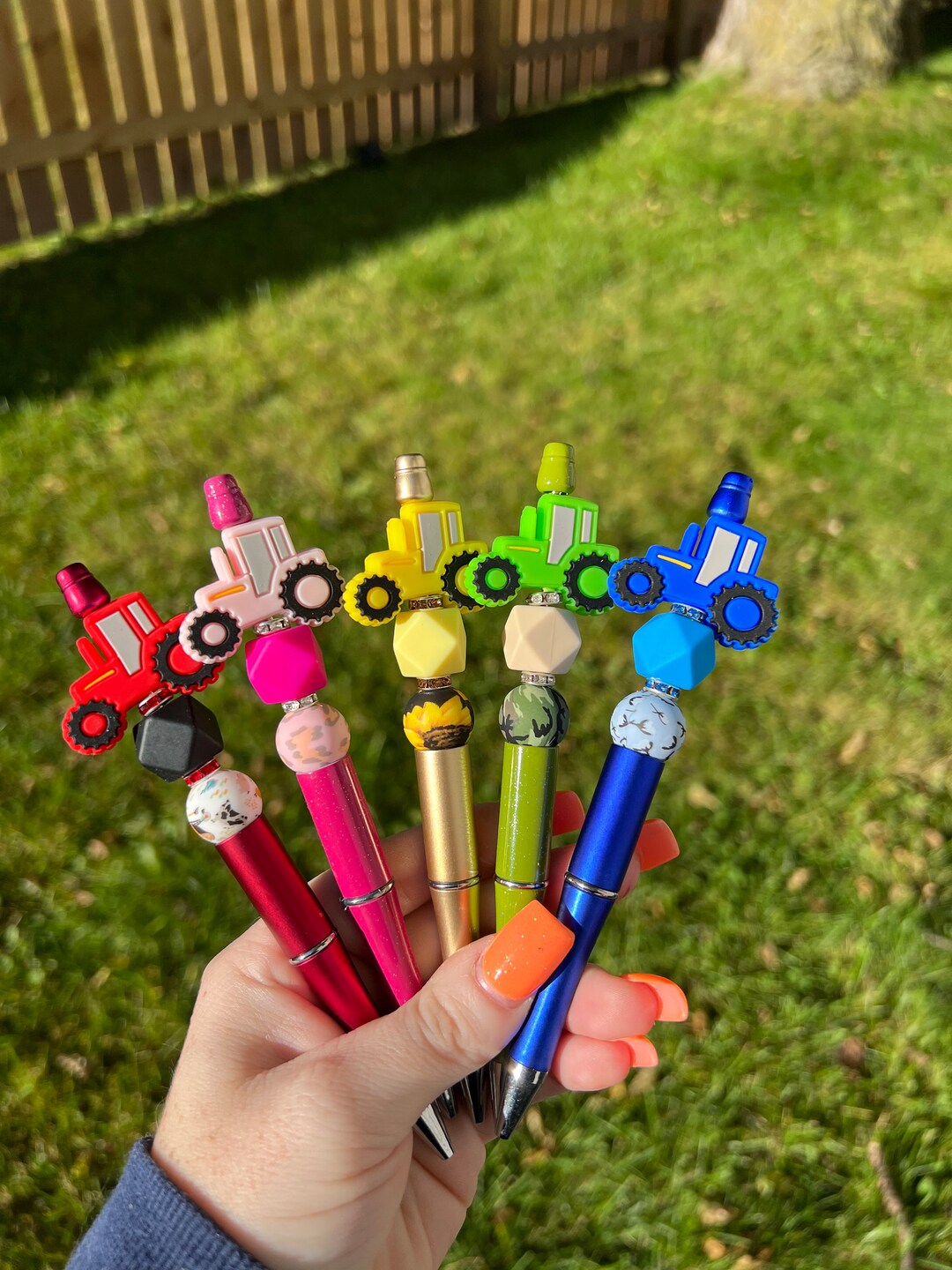 Tractor Gifts, Tractor Pens, Unique Pens, Cute Pens, Beaded Pens