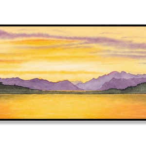 Art for Frame TV, Frame TV Art, Sunset Painting, Sunrise Wall Art, Watercolor Landscape Painting, Digital Download for Samsung Frame TV Art
