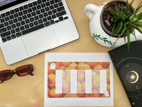 Weekly Schedule Fillable PDF Tempate Fall Edition - Etsy