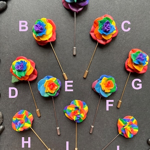 Rainbow Rose PRIDE Foam Flower Lapel Pins LGBTQ