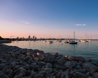 Sunset Photo - Milwaukee, Wisconsin - South Shore Yacht Club Sailing Boats #1