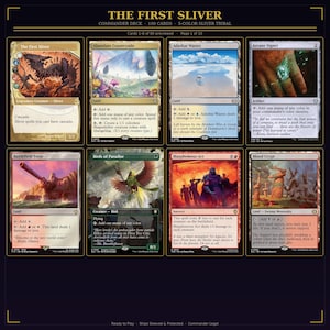 The First Sliver - Proxy Kommandant Deck - 100 Karten - 5-Farben Sliver Tribal - Bereit für den Spieltest