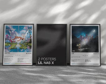 Lil Nas X Wall Art Set, Printable Wall Art, Lil Nas X Minimal Home Decor, Digital Prints, Lil Nas X Room Decor of 2 Posters, Downloadable