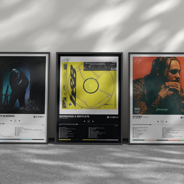 Post Malone Wall Art Set, Printable Wall Art, Post Malone Minimal Home Decor, Digital Prints, Room Decor of 3 Posters, Downloadable