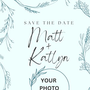 Save the date mint digital print