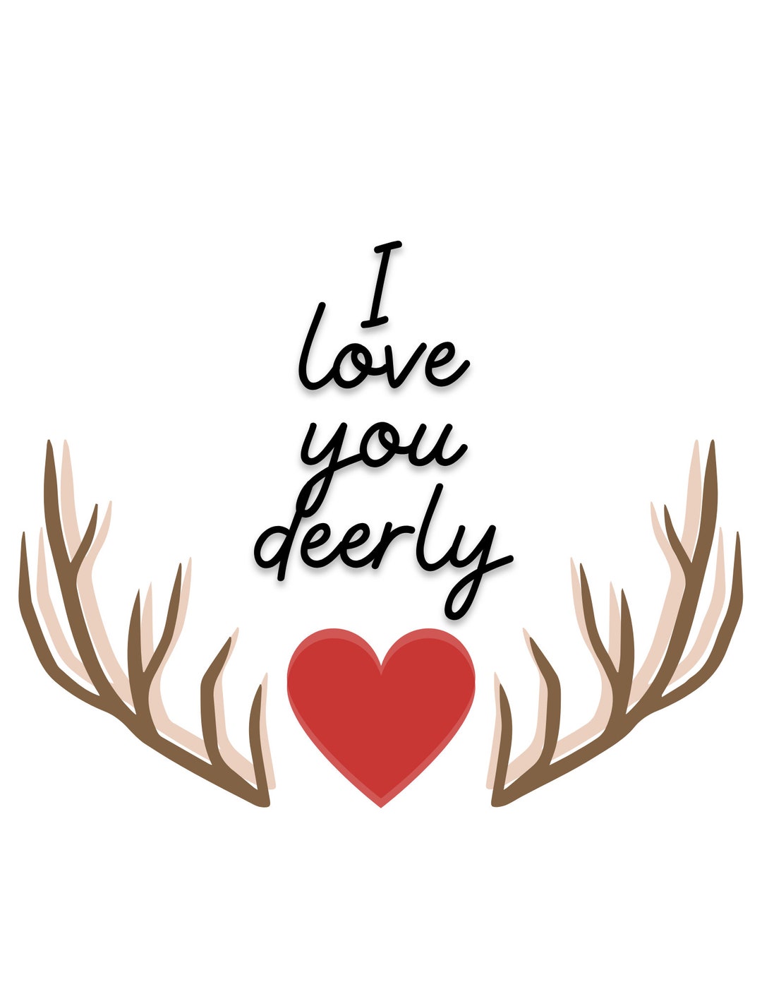 I Love You Deerly PNG - Etsy