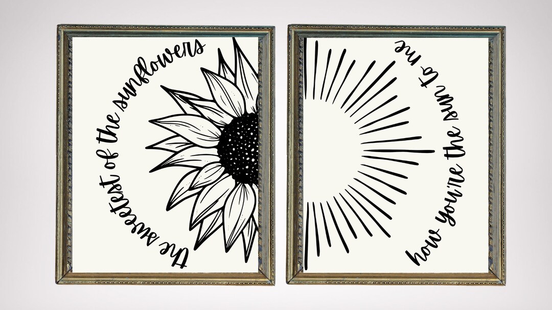 Zach Bryan Two Frame Printable Wall Art the Sweetest of the Sunflowers