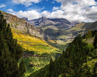 Montagnes des Pyrénées Vallée de montagne Ordesa y Monte Perdido Impression sur toile Hang Art Papier brillant