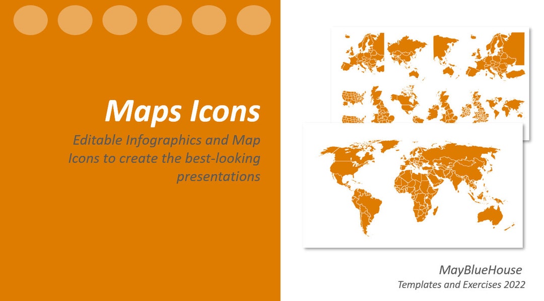 World Map Editable Icons Template Etsy
