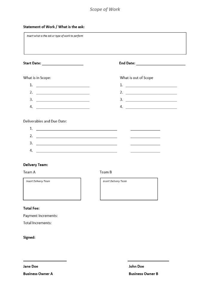 Scope of work template sow etsy