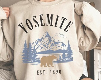 Yosemite National Park Crewneck Sweatshirt, Cali Bear Sweater