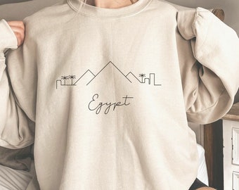 Egypt Sweatshirt, Egypt Pullover, City Skyline Sweater, Women Crewneck, Men Hoodie Shirt, Travel Souvenir Gift, Vacation Jumper, Pyramid Top