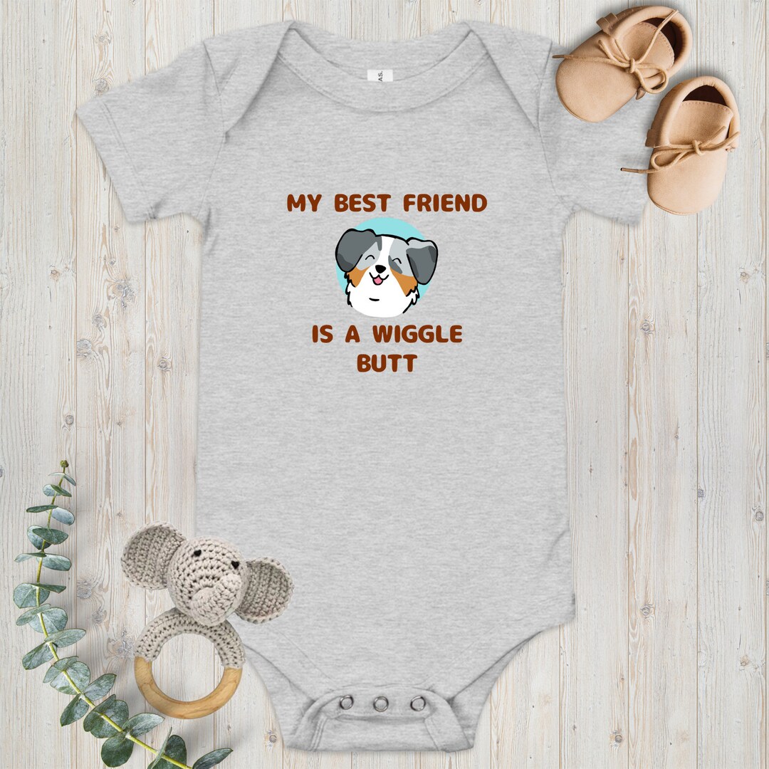 Aussie Baby Onesie Blue Merle Australian Shepherd Onesie Dog Etsy