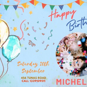 Kids Birthday Party Invitation Template Printable,Editable