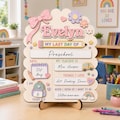 Personalized First + Last Day of School Cloud Sign – Reusable Dry Erase Keepsake