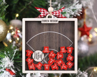Custom Softball Baseball Coach Shaker Ornament, 4D Baseball Ornament, End Of Season Gift, Softball Team Gift, Custom Players Name, Xmas Gift